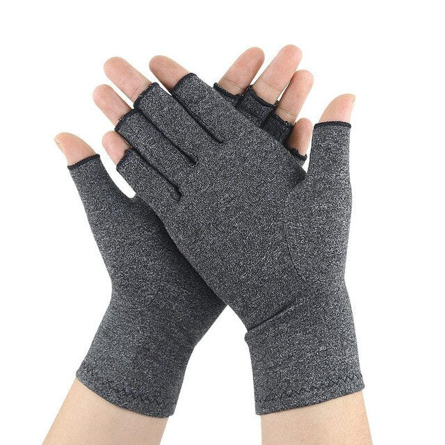 gants antiartrite gris