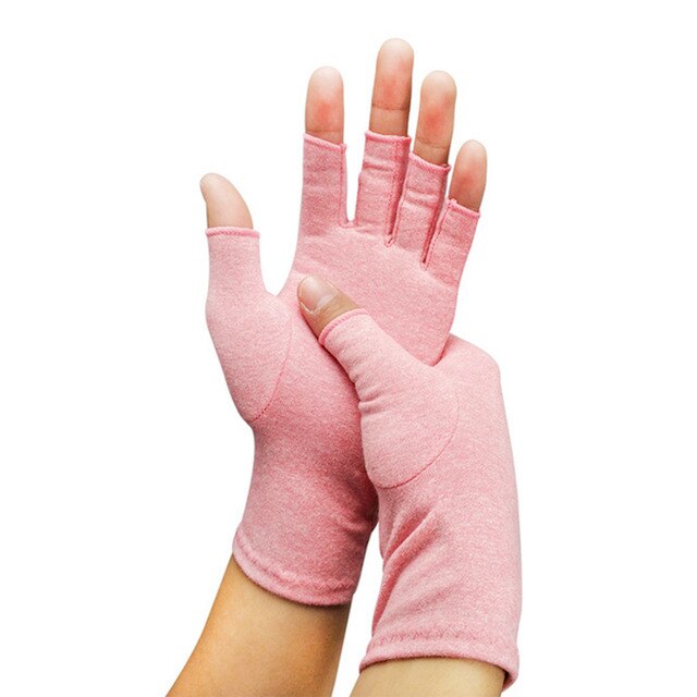 gants de compression rose